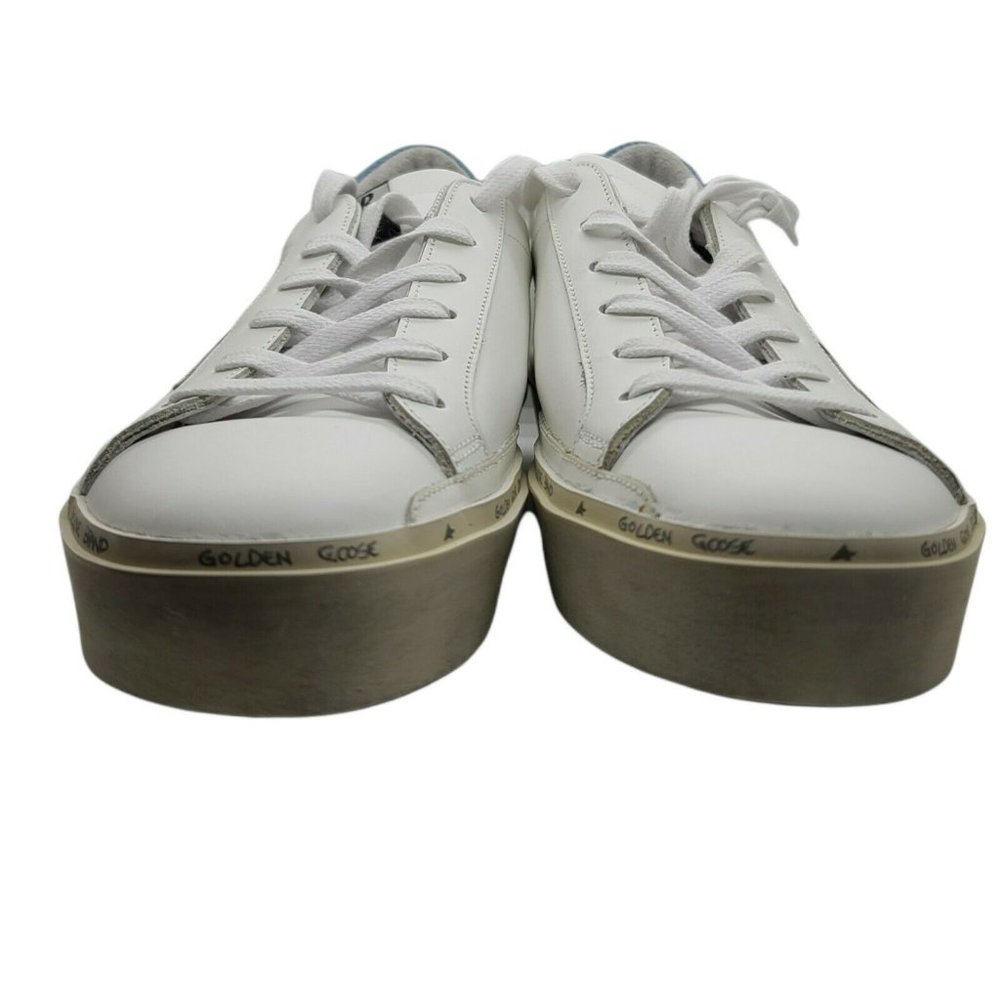 $560 Women's Sz 41 Golden Goose Hi Star Leather Lace Up Sneakers - Picture 6 of 12